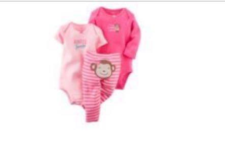 Conjunto 3 peças menina Carters tamanho 9 meses