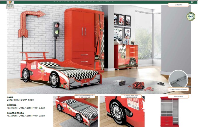 Dormitório carro vermelho