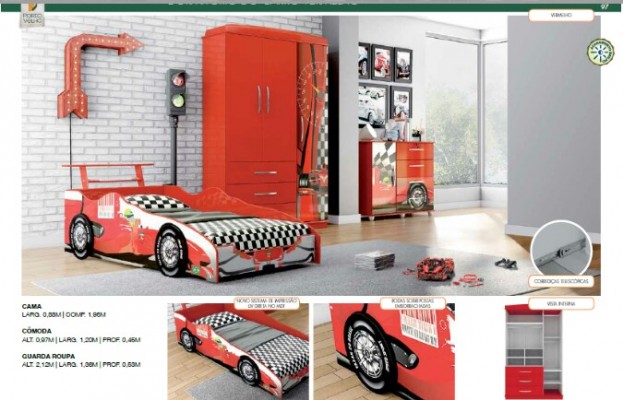 Dormitório carro vermelho