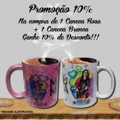 Promoção 10% Na compra de 1 Caneca Rosa + 1 Caneca Branca Ganhe 10% de Desconto!!!