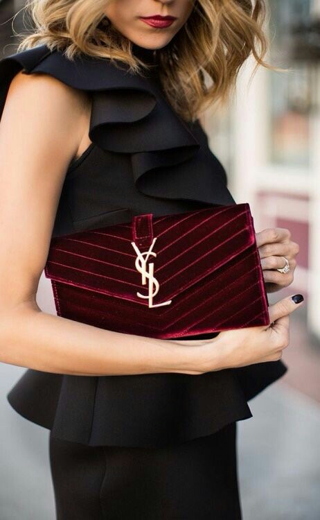 YSL Suede Clutch e Bag 22cm