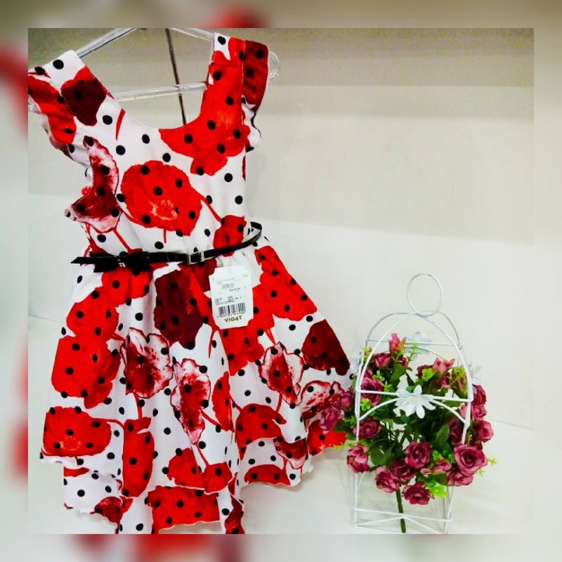 VESTIDO FESTA ESTAMPADO C/CINTO COD 65027