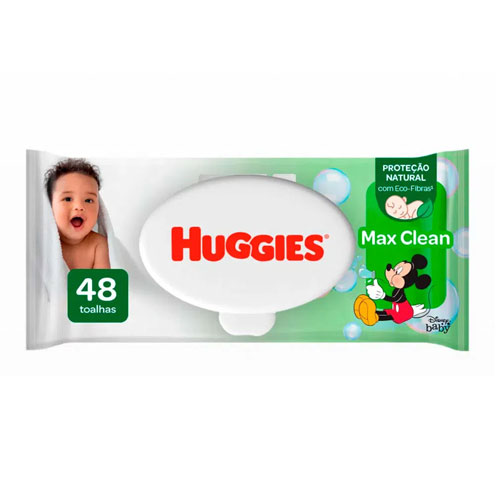 Lenço Umedecido Huggies Max Clean - 48 Unidades