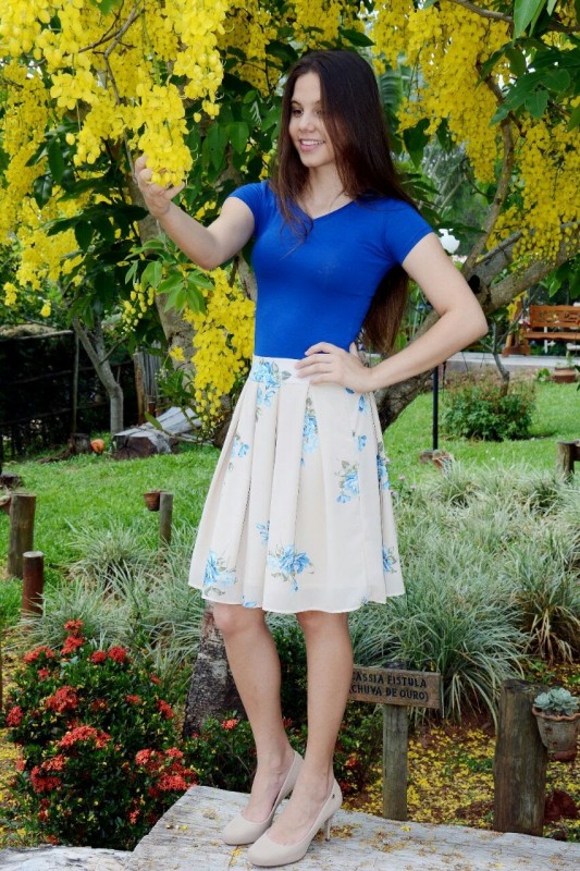 Vestido Evaze c/ Prega