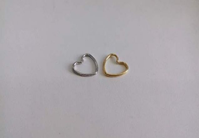 Piercing Coração p/ Orelha Aço Cirúrgico (Unidade) [30% OFF!]