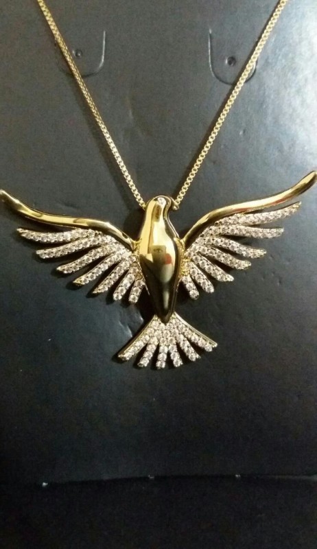 Colar Espirito Santo no Banho de Ouro 18 k