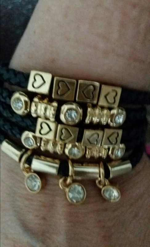 Bracelete Negro e Dourado