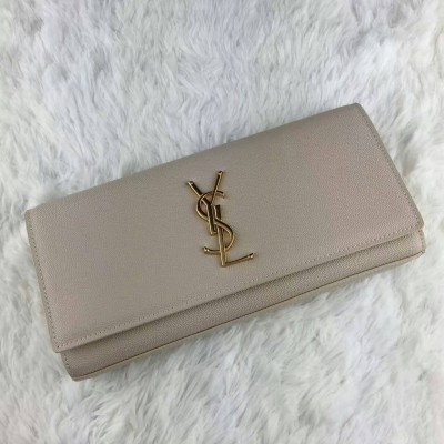 YSL Clutch 27cm Marfim Caviar