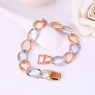 PULSEIRA FOLHEADA OURO/RÓDIO E OURO ROSÊ-X72379