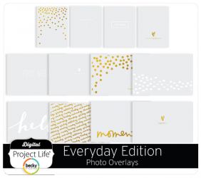 Everyday Edition,  Photo Overlays; Gold Foil Treatment - Project Life 2 