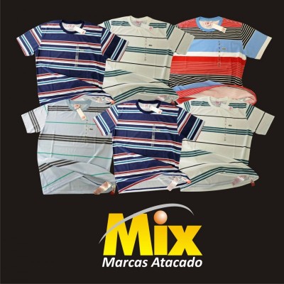 Lote de 20 Camisetas T.Shirts Lacoste listrada *R$ 27,00 cada* Modelos e tamanhos variados.