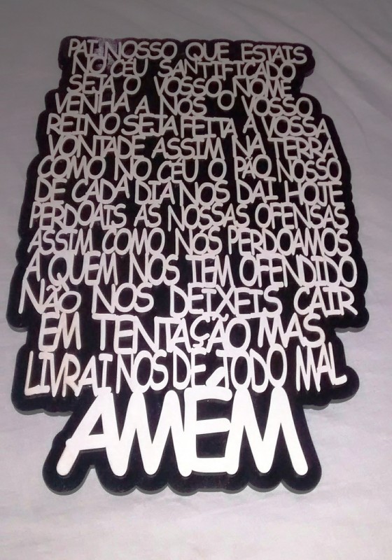 Quadro com Oração Pai Nosso PINTADO