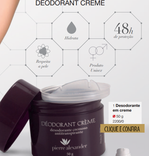 DESODORANTES EM CREME 50G PIERRE ALEXANDER > Kit 6 UNIDADES