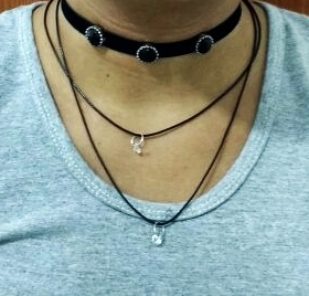 Choker Pedraria Preta