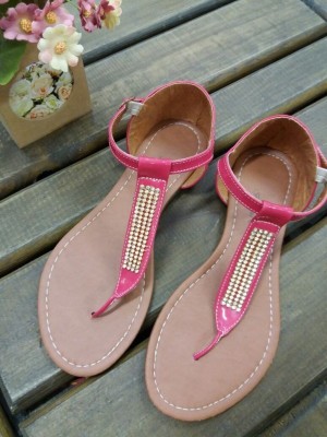 Rasteirinha Pink com strass