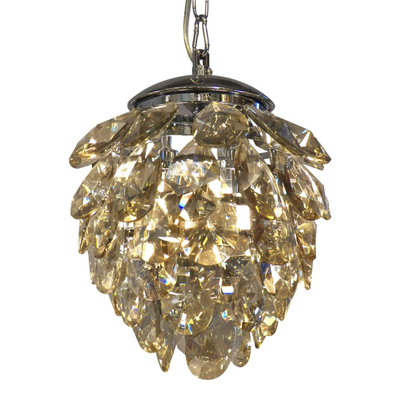 Pendente em Aço com Cristal Âmbar