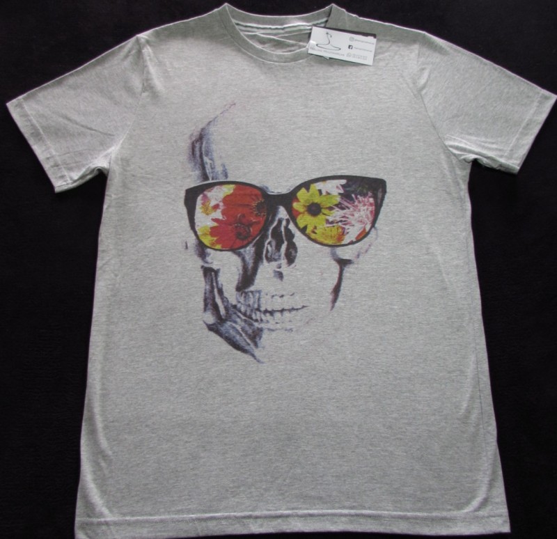 Camiseta Quenep Cinza Estampa Caveira