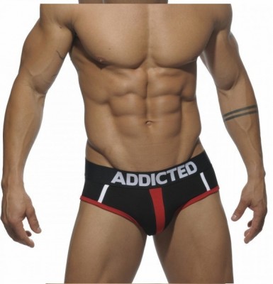 LANÇAMENTO - Cueca Sunga Addicted Convex Designer Trunks Preto e Vermelho Importado
