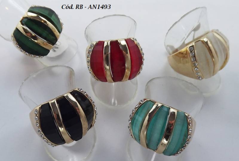 ANEL BIJUTERIA GM 3 PEDRAS STRASS