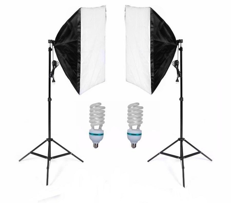 Kit de Iluminação para Estúdio Fotográfico com 2 Softbox e 2 Lâmpadas de 135w