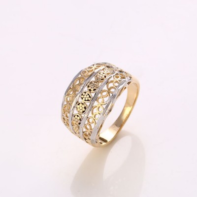 ANEL FOLHEADO OURO DETALHE RODIO-12362