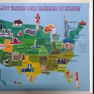 Mapa Vamos viajar pela América do Norte A3