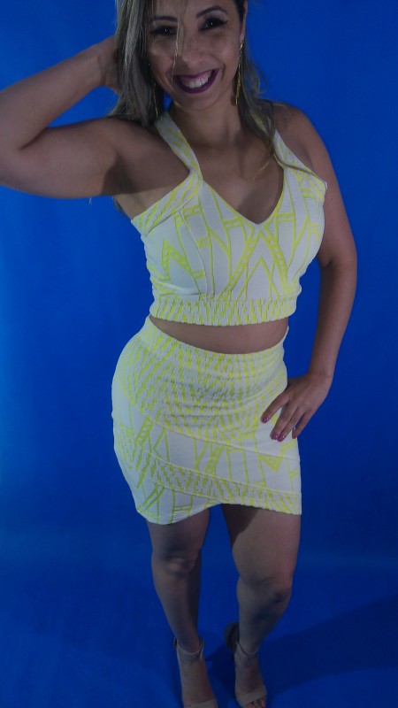 conjunto saia e croped