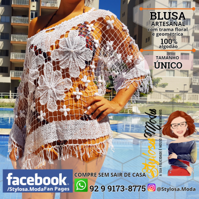 Blusa Confeccionada a mão BRANCA