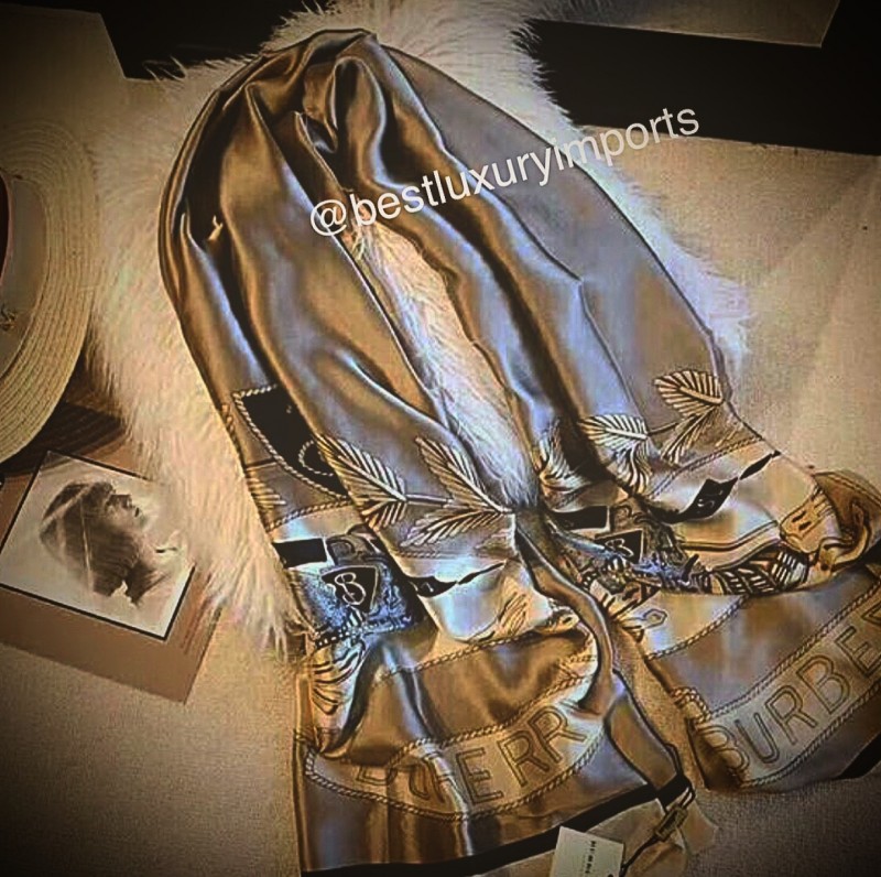 Lenço Burberry Gold / Caramel 100% Seda