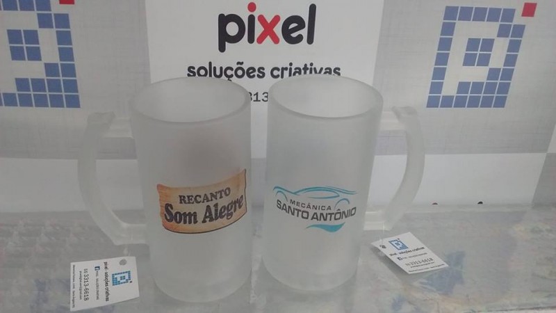 Caneca de Chopp de Vidro Jateado 475ml