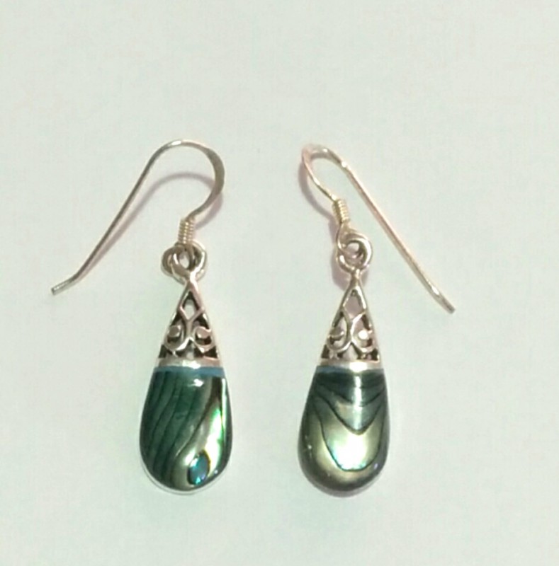 Brinco Gota Pequena Pedra Abalone