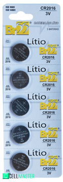BATERIA DE LÍTIO CARTELA C/5 CR2016 - 3V