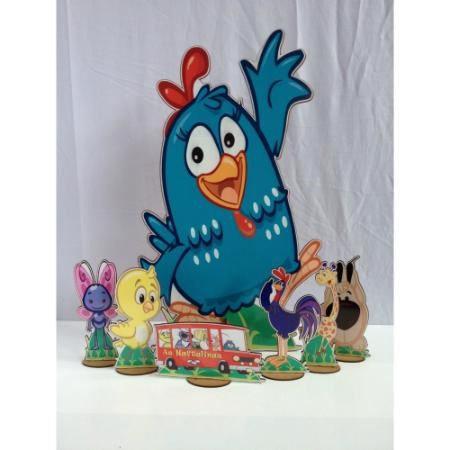 Kit Display de Chão e Mesa - GALINHA PINTADINHA - 7 Peças (Aluguel)