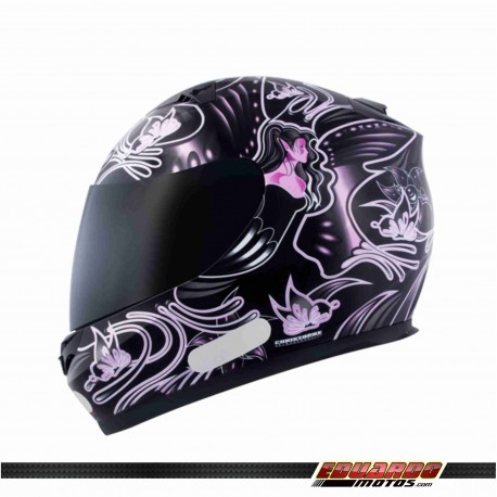Capacete MT Blade Butterfly NEW - Black  Pink FM