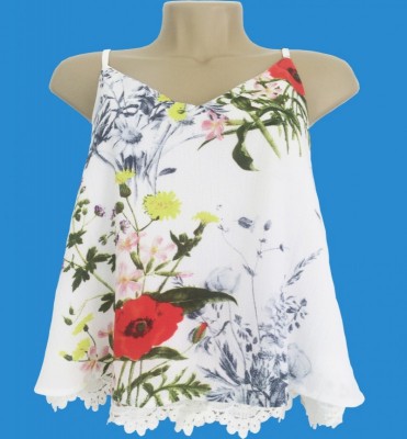 Blusa de Alça Florida Rendada