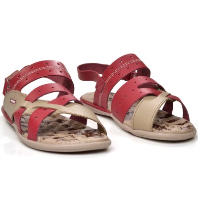 SANDALIA CONFORTO COURO MARSALA/AREIA COD 63896