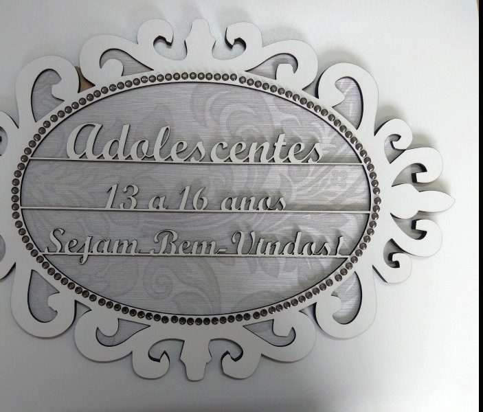 Placa de porta em MDF - Adolescentes