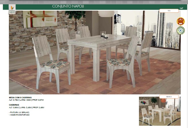 Mesa Napoli 6 cadeiras