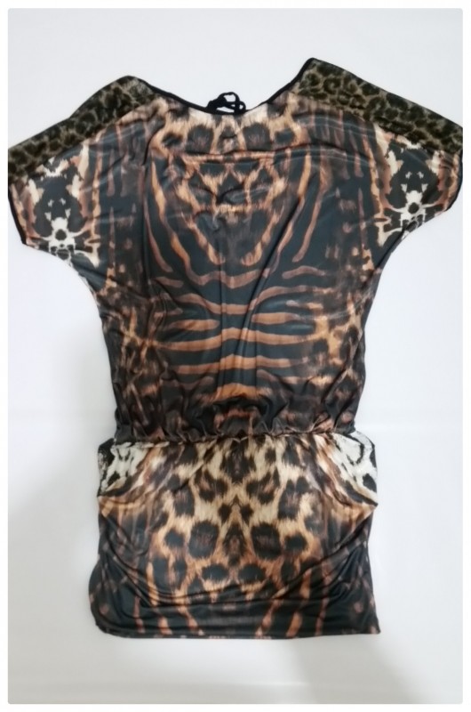 VESTIDO MORENA ROSA ANIMAL PRINT