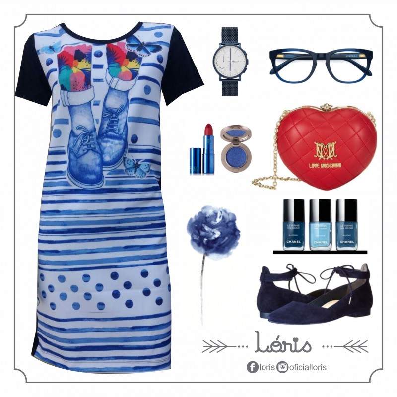 Vestido Pernas Azul