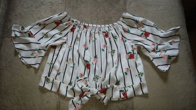 Blusa estampada com listra, Tam M
