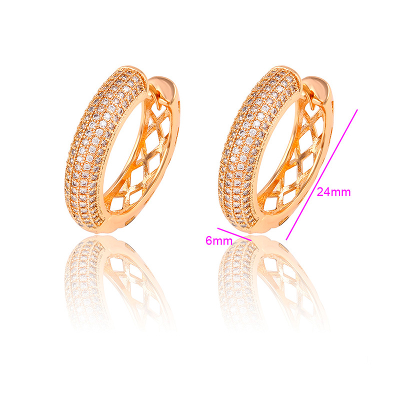 Brinco argola zirconia luxo - 90944