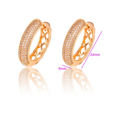 Brinco argola zirconia luxo - 90944