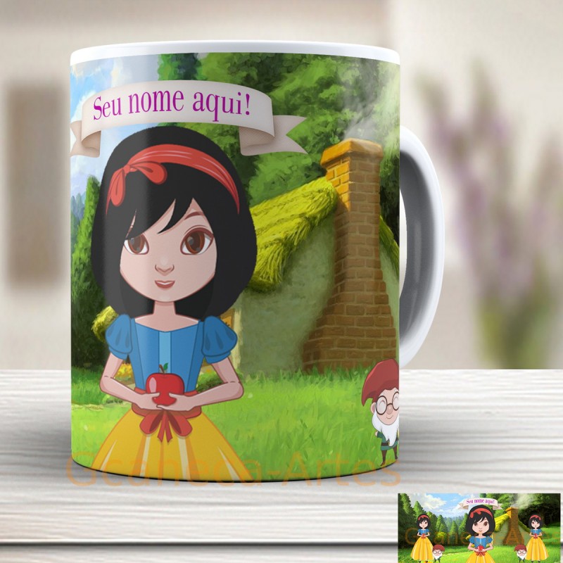 Caneca de porcelana branca de neve