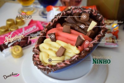 Recheado com chocolate Alpino e chocolate Neugebauer