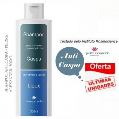 SHAMPOO ANTICASPA - PIERRE ALEXANDER 300 ml - KIT com 02 unidades