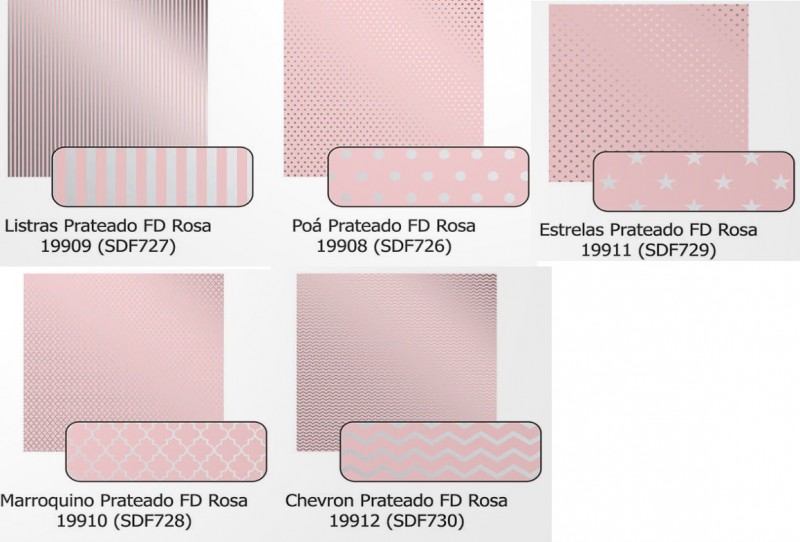 Folha Metalizada Rosa - Toke e Crie