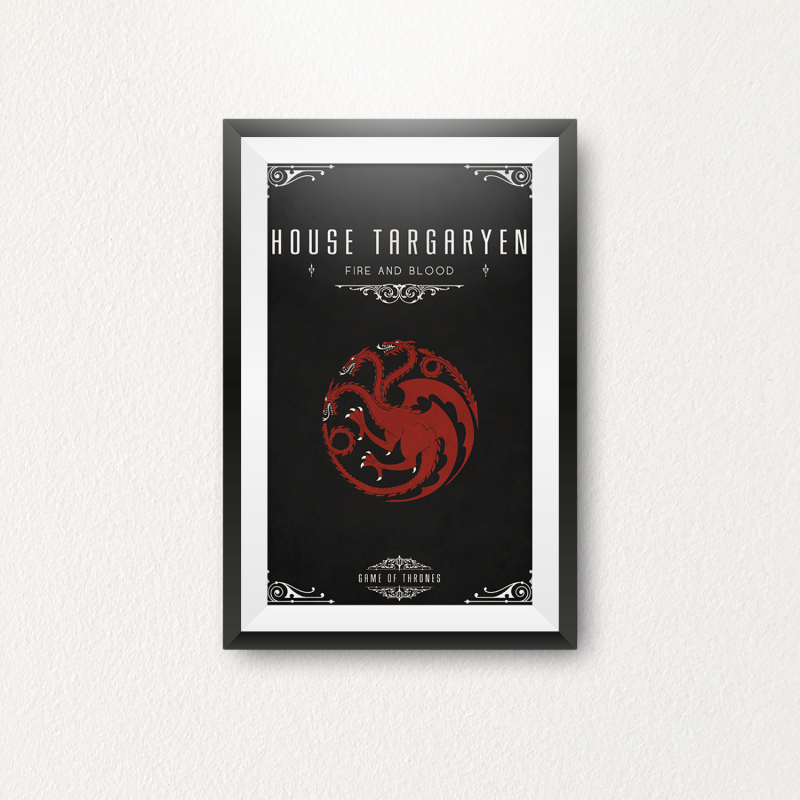 Quadro Decorativo Got - House Targaryen