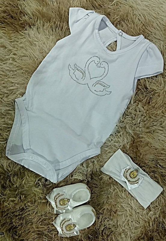 BODY BEBE PATINHOS BCO C/STRASS COD 64777