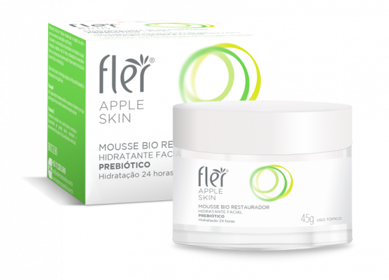 APPLE SKIN | Mousse Bio Restaurador Hidratante Facial com Prebiótico | 45gr